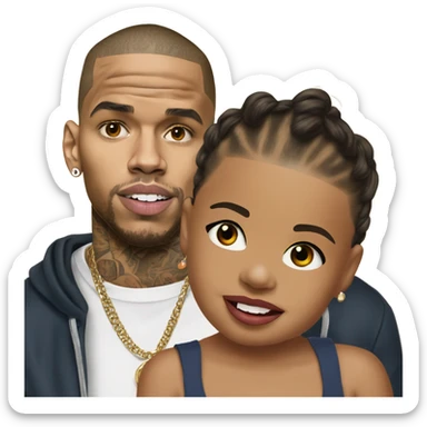 Hyper Realistic Chris Brown with daughter Royalty sticker