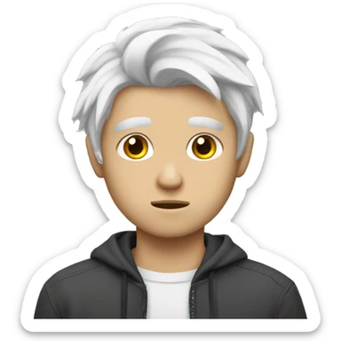 Sad white haired twink sticker