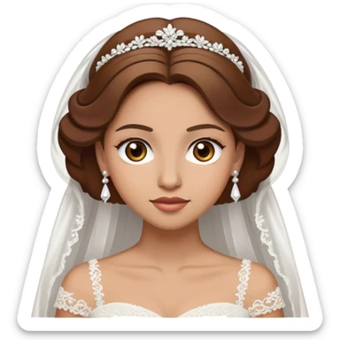 Bride brown hair, light face , hazel eyes sticker