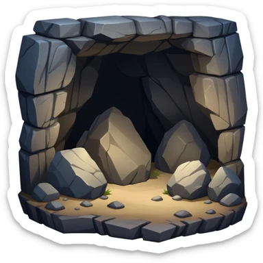 generate realistic detailed cave inside view sticker