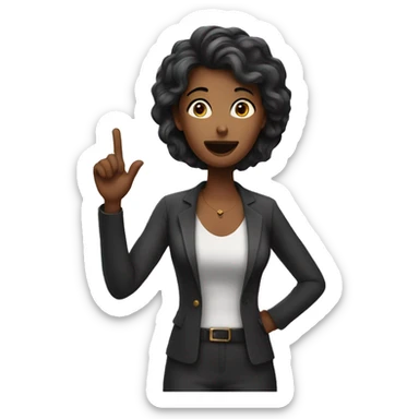 woman asking something sticker