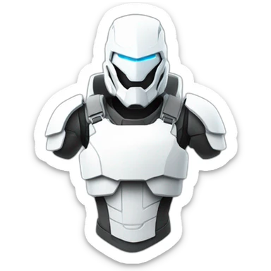 futuristic white Phantom squad Infiltration armored breastplate arms sticker