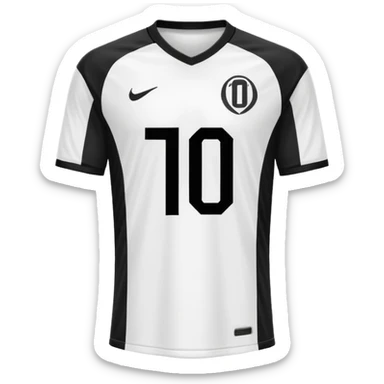 White and black soccer jersey with number 1 with and a logo on it sticker