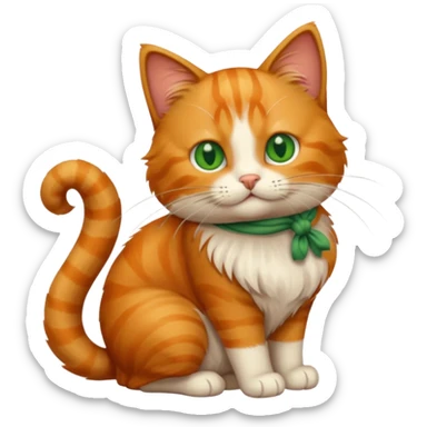 a cat with a knot in its tail sticker