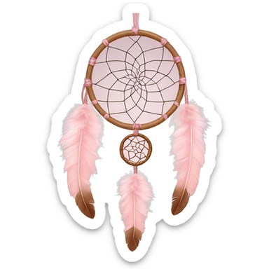 Blush pink dream catcher with feathers  sticker