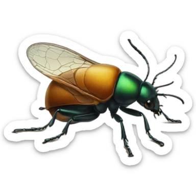 Beetle drinking mate sticker