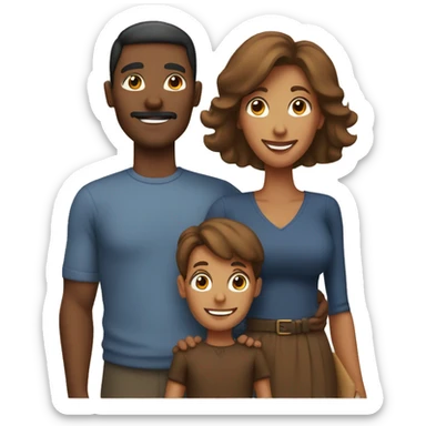 Mom, dad, 2 boys Thanksgiving sticker