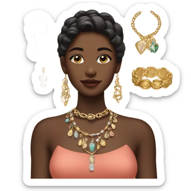 Girl  with jewelry display sticker