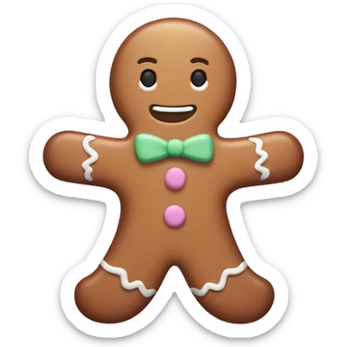 Pastel gingerbread man sticker