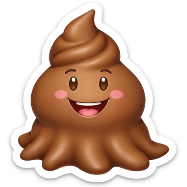 Un emoji qui caca qui rigole  sticker