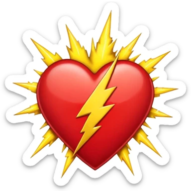 Heart with Grateful Dead 13 point lightning bolt in the middle sticker