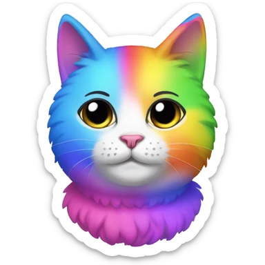 gay rainbow cat sticker