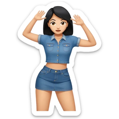 Tan woman with black hair twerking sticker