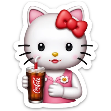 Hello kity drink coca cola  sticker
