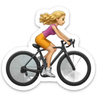 Femme qui fait une roue arrière à vélo sticker