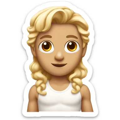 blonde cupid with grown man face sticker