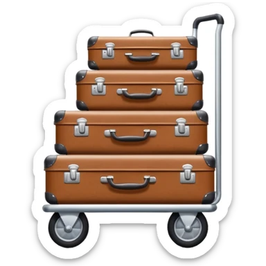 luggage on a baggage cart sticker