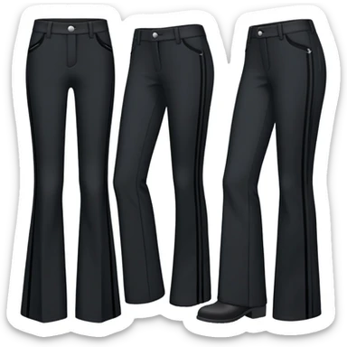 Bootcut black banding pants sticker