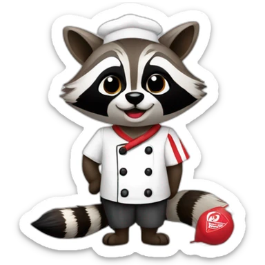 racoon cheff with River Plate T-shirt sticker