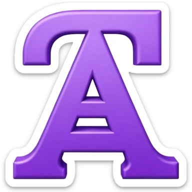 purple capital letter alphabet sticker