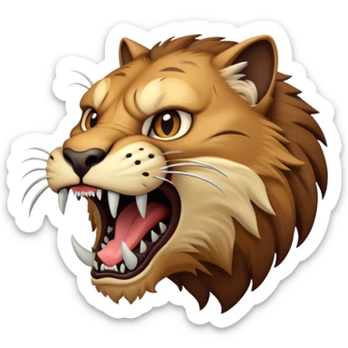 saber-toothed cat with large fangs, prehistoric feline sticker