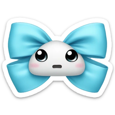 Cute bow with soft blue colour sticker
