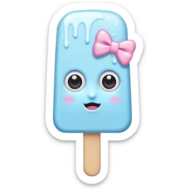 monochrome popsicle with eyes and head bow sticker