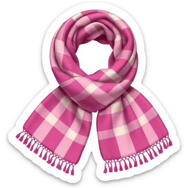 Scarf: pink plaid pattern sticker