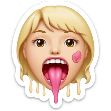Hungry drooling and saliva dripping out of the mouth sticker