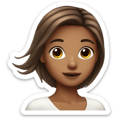 girl doing skincare brown hair sticker