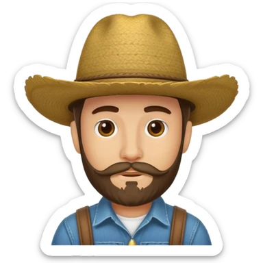 Un muchacho con sombrero vaquero y con barba  sticker