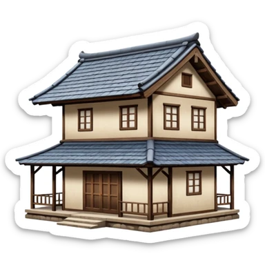 japan style wood house sticker