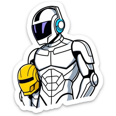 Half Josh King Madrid Half Silver Surfer Cyborg Daftpunk Glow sticker