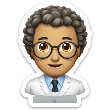 Professor de cabelo curto e óculos redondo sticker