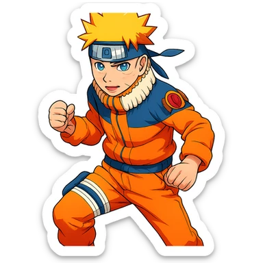Naruto with vibrant colors in a general style sticker