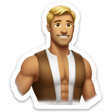 Handsome, tanned, muscular, rich  man sticker