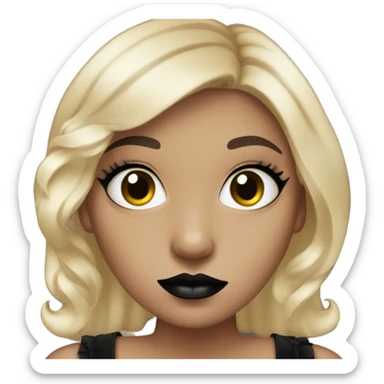 Girl with black lipstick and black eyeshadow and black dress sticker
