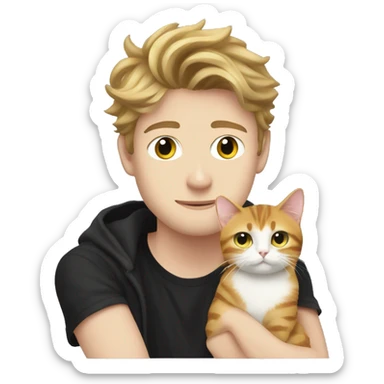 Luke Hemmings with a cat  sticker