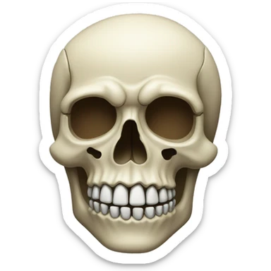 skull with enormous feet sticker