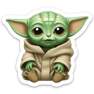 Baby Yoda hungry sticker