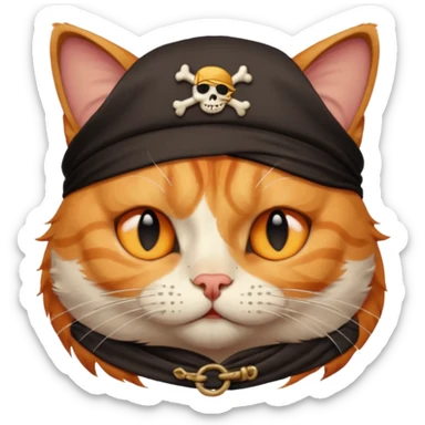 pirate cats with one eye closed with eyeband sticker