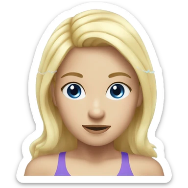 girl swimming blonde hair blue eyes sticker