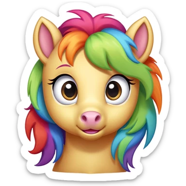 A cute cartoon pony with big eyes sticker