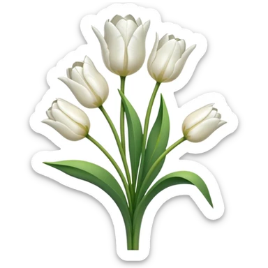 White tulips  sticker
