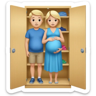 Pregnant blonde man in a closet make it a boy sticker