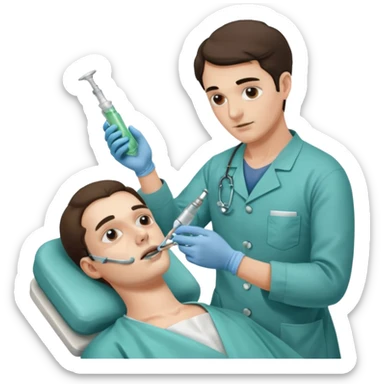 A victorian surgeon using chloroform as an anaesthetic on a patient during an operation sticker