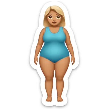 A plus sized woman, full body sticker