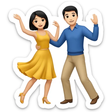couple dancing full body man black hair sticker