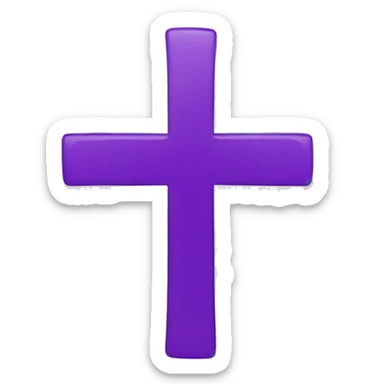 Flag emoji with a Christian cross in it in color purple sticker