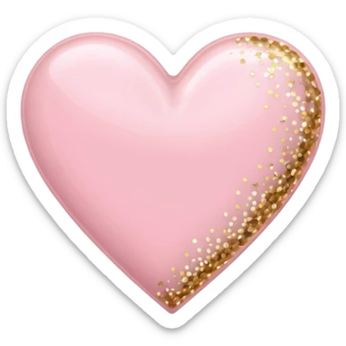 Pale pink skinny heart with sparkles that glow sticker